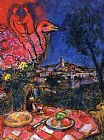 Marc Chagall Laid Table with View of Saint-Paul de Vance painting